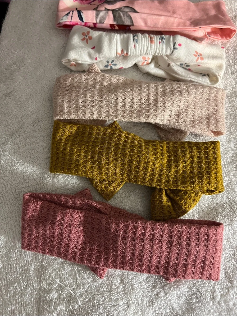 Jessica Simpson Girls Bow Headband Set - Pink, White, Beige, Mustard, Rose